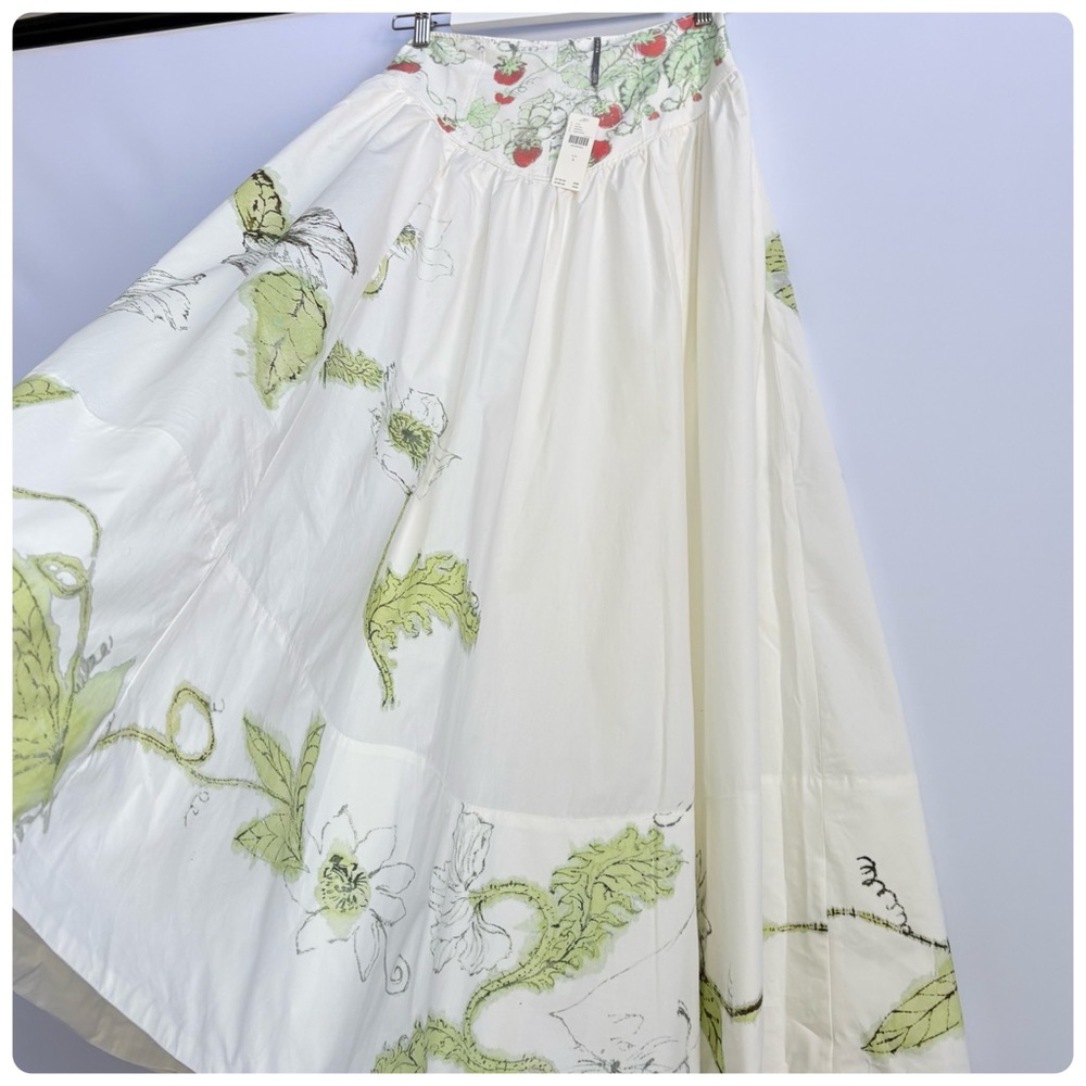 NWT Swan Gossip x Anthropologie Basque-Waist Artist Print Maxi Skirt size 6 - Picture 8 of 17